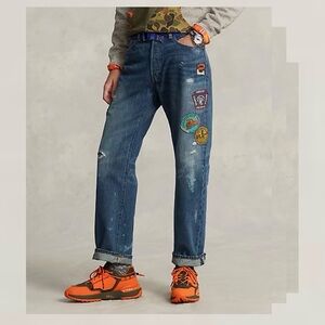 Ralph Lauren Vintage Classic Graphic Jean with Hiking Theme Patches